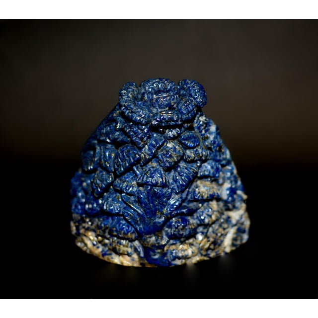 Lapis Lazuli Buddha in Alcove Finely Carved For Sale - Image 11 of 14