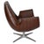 Mid-Century Modern Pair of Mid-Century Brown Leather Chairs With Metal Base. Italy, 1970s For Sale - Image 3 of 7
