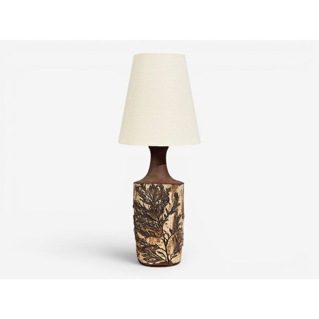 Bodil Marie Nielsen, Danish Mid-Century Modern, Table Lamp, Brown Stoneware, Denmark, 1960s A brown partially glazed table...