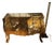 1990s Louis XV-style Hand Painted Gold Lea-Leaf and Floral Bombe Commode,with Cabriole Legs & a Scalloped Apron For Sale