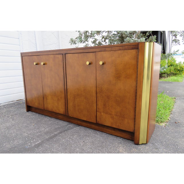 Hollywood Regency Long Credenza Sideboard Buffet Server Tv Console