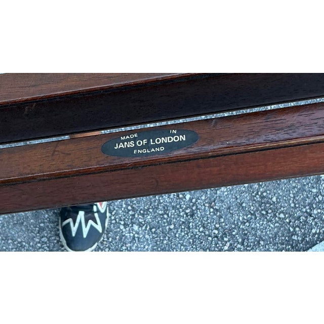 Wood Vintage Boho Jans of London Campaign Writing Desk For Sale - Image 7 of 11
