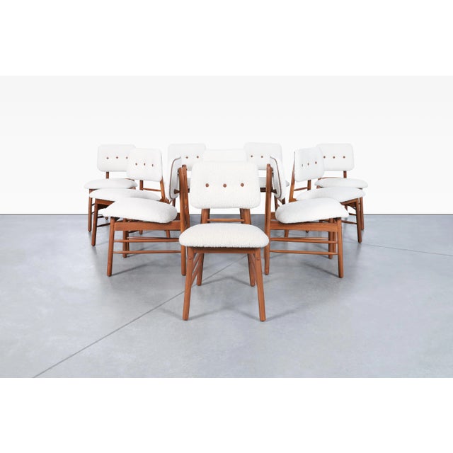 Glenn of California 1950s Mid Century Walnut Dining Chairs by Greta M. Grossman for Glenn of California, Set of 10 For Sale - Image 4 of 12