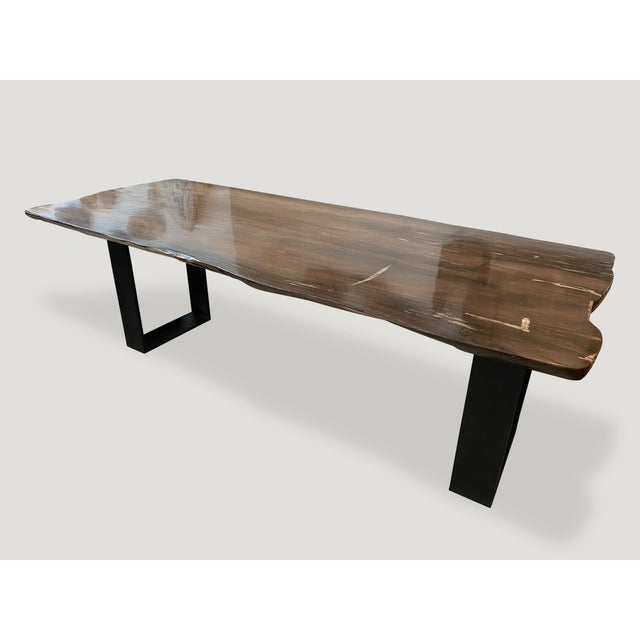 Andrianna Shamaris High Quality Petrified Wood Dining Table For Sale - Image 9 of 18
