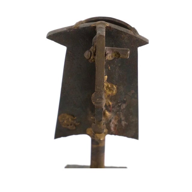 Carlos De La Mota, Carlos De La Mota Argentina Cubist Wrought Iron Sculpture Marble Base, Brutalist For Sale - Image 10 of 15