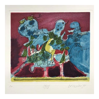 Guillaume Corneille, Composition, Aquatint, 20th Century For Sale