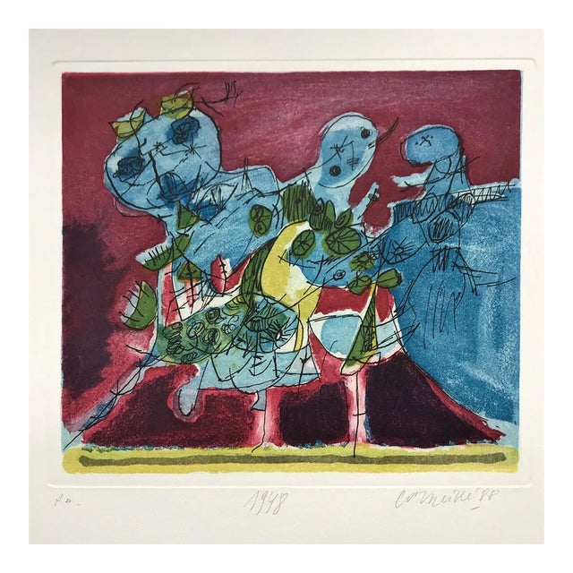 Guillaume Corneille, Composition, Aquatint, 20th Century For Sale