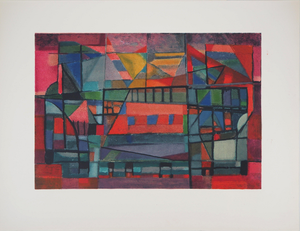 Alfred Manessier, La Construction de l'arche, Lithograph