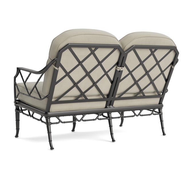 Not Yet Made - Made To Order Brown Jordan Calcutta Loveseat, Textured Pewter frame with Fusion Meadow fabric For Sale - Image 5 of 11