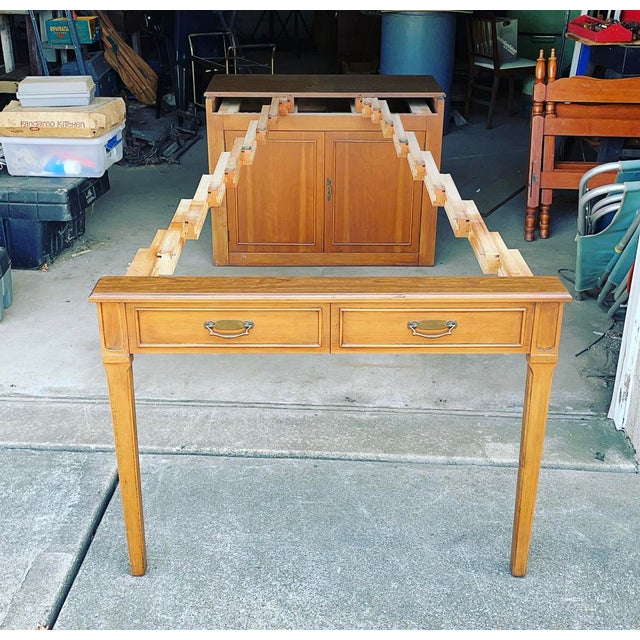 Mid Century Watertown Extending Sliding Dining Table For Sale - Image 4 of 6