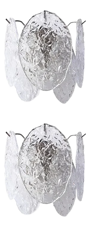 Nuvoletta Murano Style Glass Disc Wall Sconces from Simoeng, Set of 2
