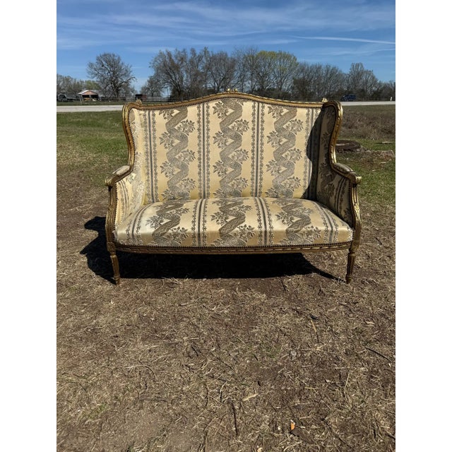 19th Century Fine French Louis XVI Giltwood Sofas or Settees For Sale - Image 16 of 17