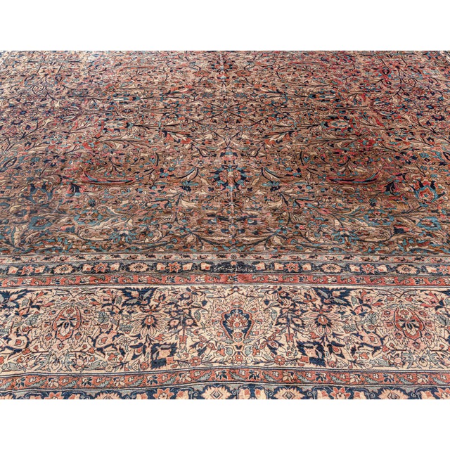 Textile Antique Persian Kashan Rug For Sale - Image 7 of 8