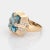 11ct Aquamarine Ring Vintage 14k Yellow Gold Square Cocktail Fine Jewelry size 7 For Sale - Image 4 of 7