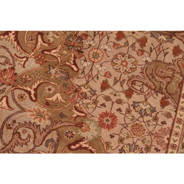 Medallion 1990's Pak-Persian Taupe/Green Wool Rug - 5'11'' X 8'6'' For Sale - Image 4 of 9