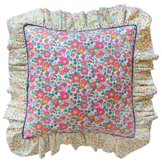 Ruffle Cushion Made With Liberty Fabric Betsy & Little Mirabelle For Sale - Image 4 of 4