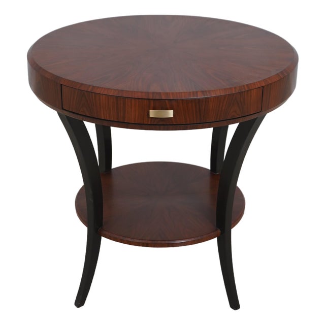 Jonathan Charles Round 2 Drawer Modern Design Lamp Table For Sale