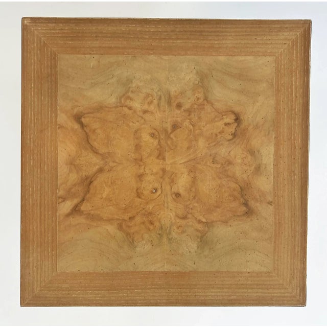 Late 20th Century Vintage Drexel Heritage Burlwood and Brass Pedestals- a Pair For Sale - Image 5 of 9