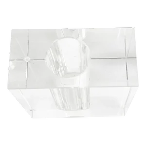 Post Modern Geometric Block Clear Crystal Vase