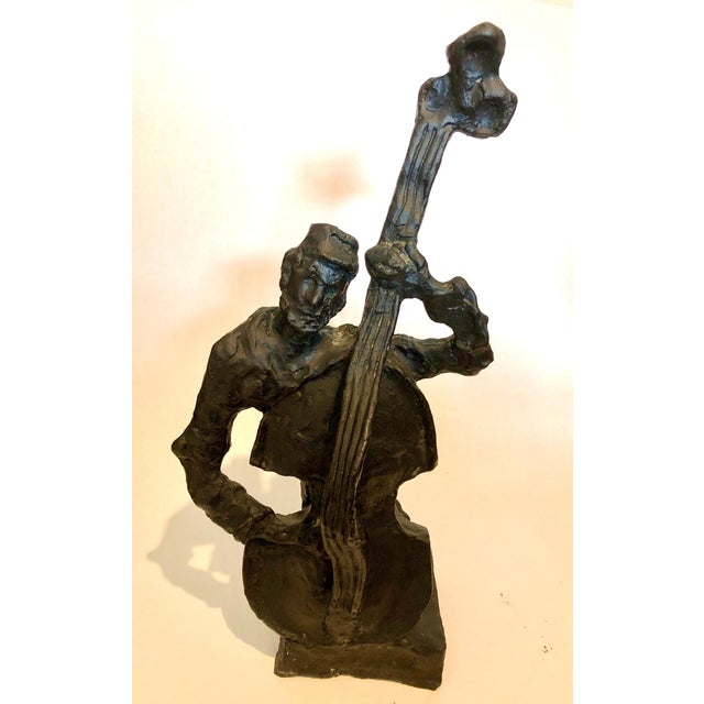Bronze Double Bass Player Klezmer Musician Sculpture signed Mane-Katz at base. Numbered 8/8. -Katz (1894-1962) was a...