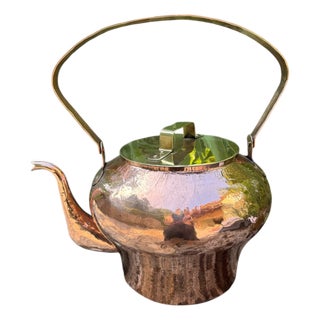 French Copper Teapot For Sale