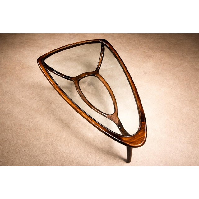 Transparent “Egg” Coffee Table in Caviuna Wood & Glass by Giuseppe Scapinelli, Brazil, 1950s For Sale - Image 8 of 15