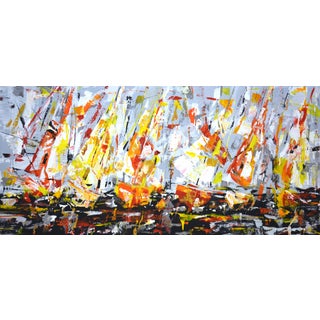 Abstract Regatta 3. Original Contemporary Painting For Sale
