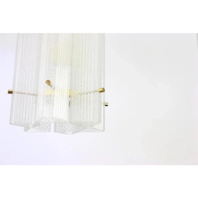 Large German Murano Ice Glass Pendant by Limburg, 1970s For Sale - Image 3 of 5