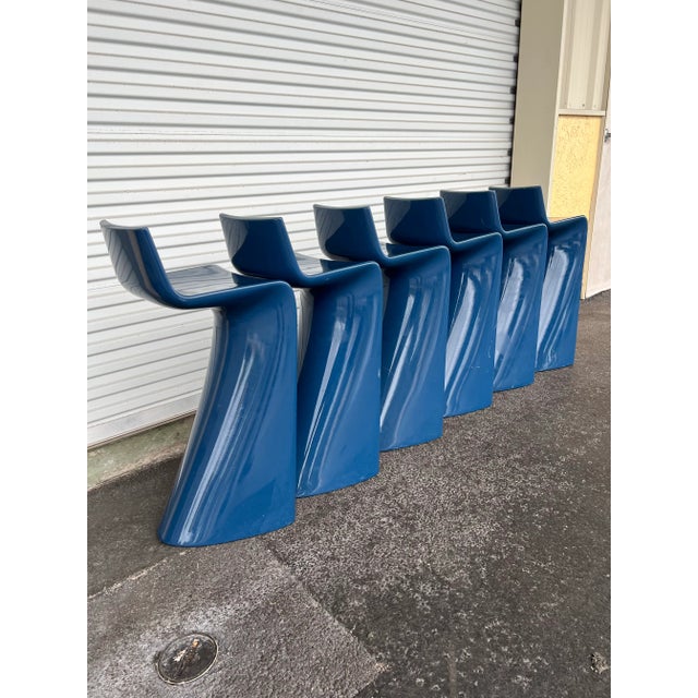 Vintage Blue Stools Vondom Wing by Cero -2 For Sale - Image 9 of 11