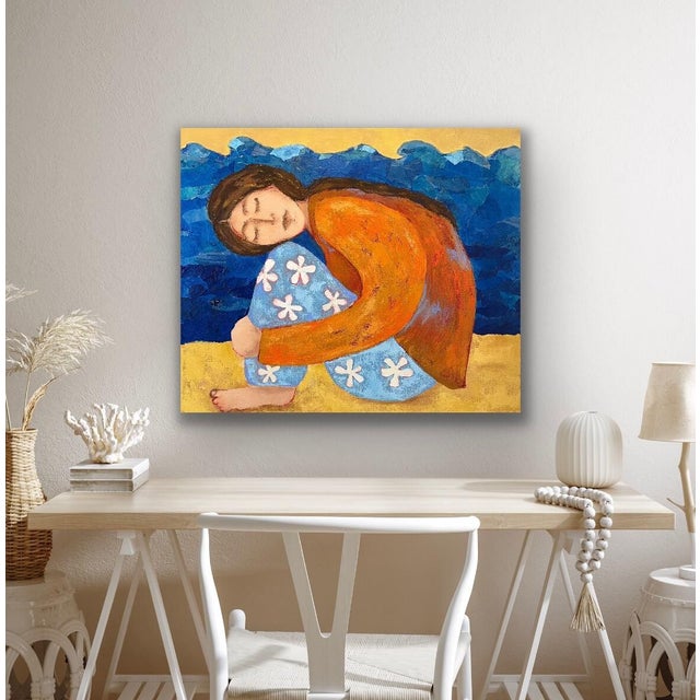 "Turtle Girl" Contemporary Original Expressionist Painting by Tracy Allegro For Sale - Image 10 of 11