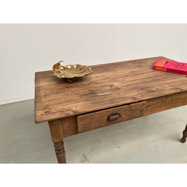 Vintage Pine Farm Worktable, 1950s For Sale - Image 3 of 18