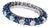 Mid 20th Century 14k White Gold Blue Diamond Eternity Band Ring, Size 8.75 For Sale