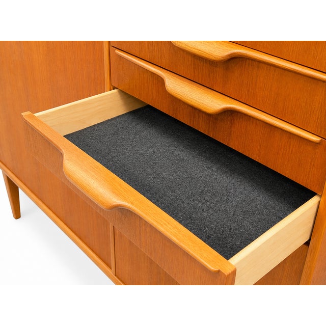 Mid Century Modern Teak Highboard Sideboard | Swedish Credenza by Beril Fridhagen for Bodafors, Vintage Scandinavian Bar Cabinet, 1960s For Sale - Image 10 of 15