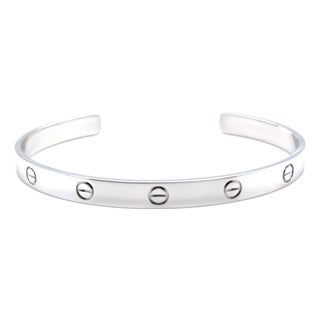 Cartier 18ct White Gold Love Cuff Bracelet 27.7g For Sale