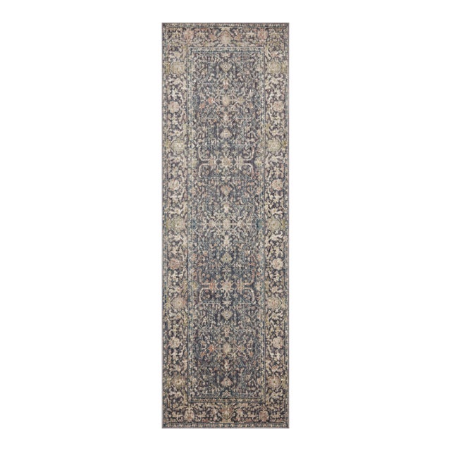 Jean Stoffer x Loloi Bradbury Midnight/ Multi 2'-6" x 10'-0" Runner Rug For Sale