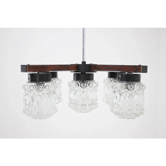 1970s Vintage Glass Chandelier, 1970s For Sale - Image 5 of 11