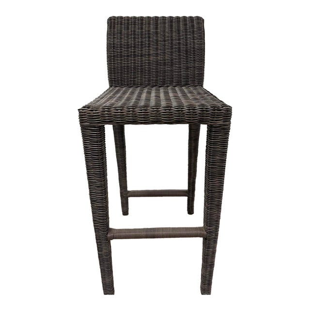 Set of Seven McGuire Rattan Barstools For Sale