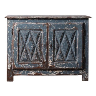 19th Century Spanish Walnut Blue Cabinet For Sale