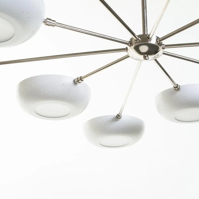 Metal Stilnovo Style White Enameled Sputnik Chandelier For Sale - Image 7 of 13