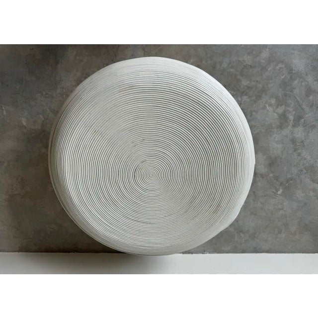 Gabriella Crespi Style Swivel Top Pencil Reed Rattan Round Coffee Cocktail Table For Sale - Image 10 of 12