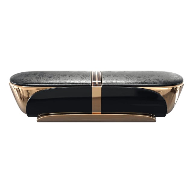 "Bond" Bench With Bronze and Stainless Steel, Handmade For Sale