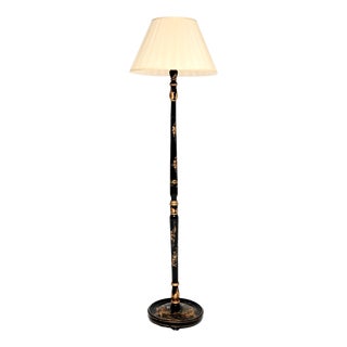 Antique Lacquered Chinoiserie Floor Lamp, 1930 For Sale