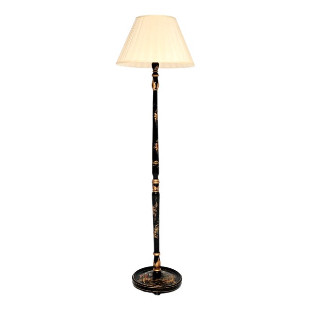 Antique Lacquered Chinoiserie Floor Lamp, 1930 For Sale