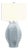 Matthew Izzo Home Mae Gray/Blue Glazed Ceramic Table Lamp With Shade and Ceramic Finial For Sale