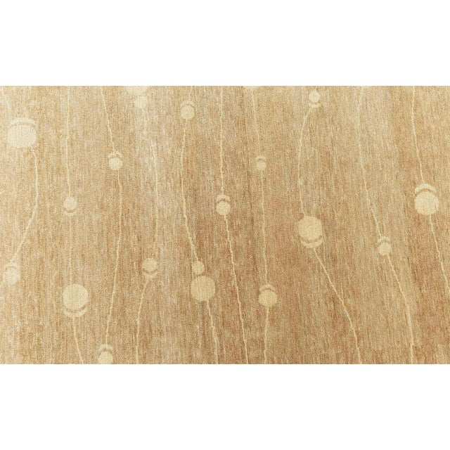 Textile Modern Art Nouveau-Inspired Abstract Tan With Beige Rug "Vinedrift" For Sale - Image 7 of 9
