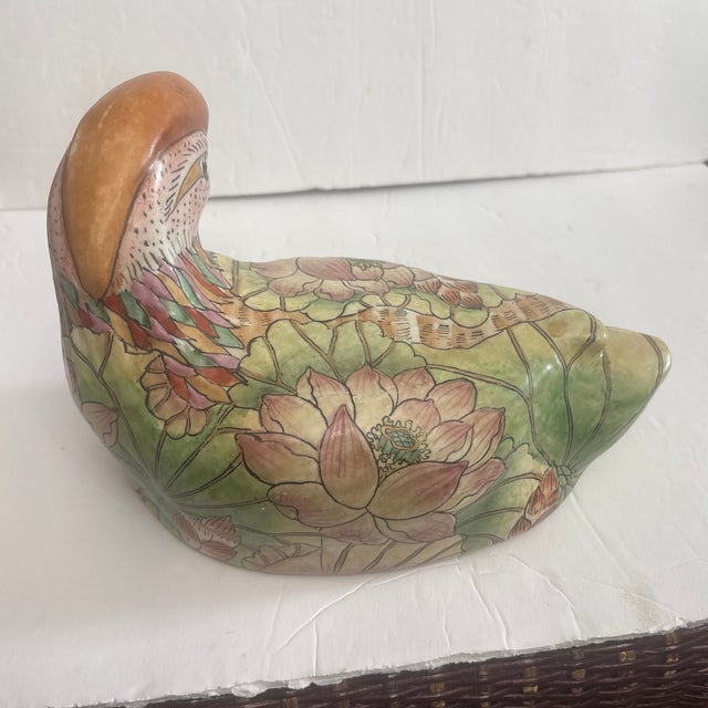 Chinese Chinese Famille Rose Porcelain Duck Circa 1970’s For Sale - Image 3 of 5
