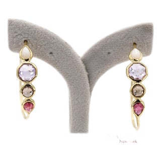 Vintage 18k 750 Solid Yellow Gold Ippolita Hoop Earrings, A Pair For Sale