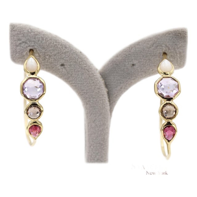 Vintage 18k 750 Solid Yellow Gold Ippolita Hoop Earrings, A Pair For Sale