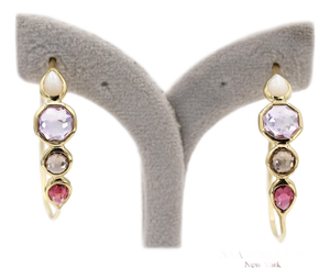 Vintage 18k 750 Solid Yellow Gold Ippolita Hoop Earrings, A Pair