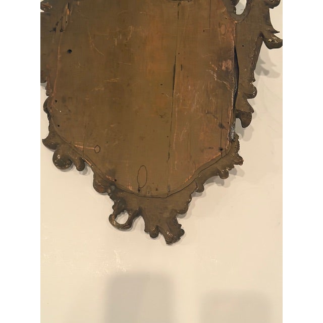 Gold 19th Century Carved Venetian Baroque Gilded Mirror With Mercury Glass For Sale - Image 8 of 13